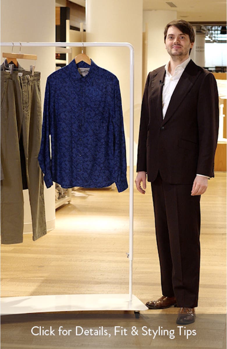 Floral Linen Button-Up Shirt, sales video thumbnail