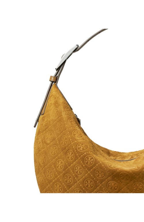 Tory Burch T Monogram Suede Balloon Bag In Brown