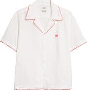 Bode Rebud Cotton Voile Camp Shirt