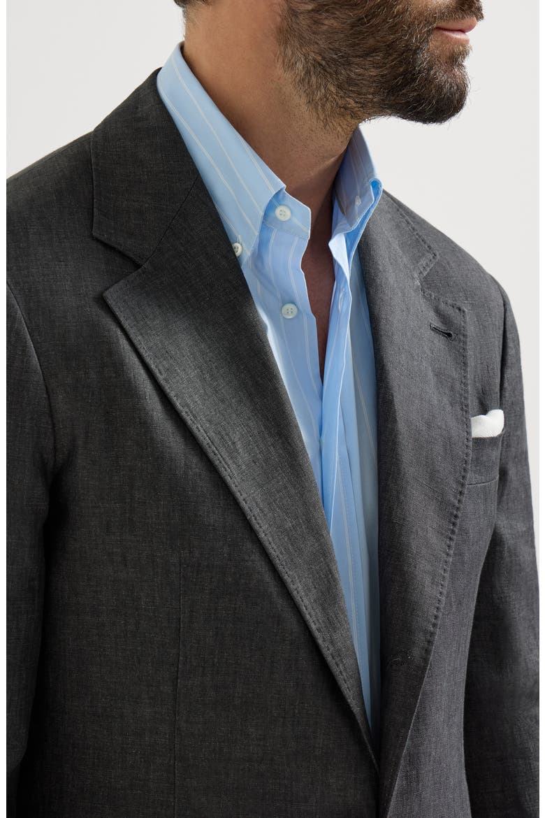 Linen deconstructed blazer, Alternate, color, Anthracite