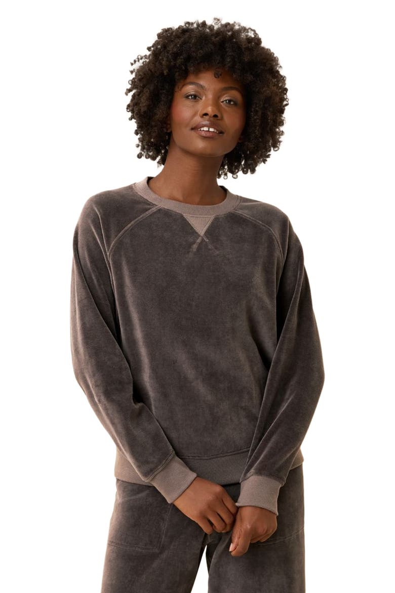 Pure Velour Crew Sweatshirt, Main, color, Graphite
