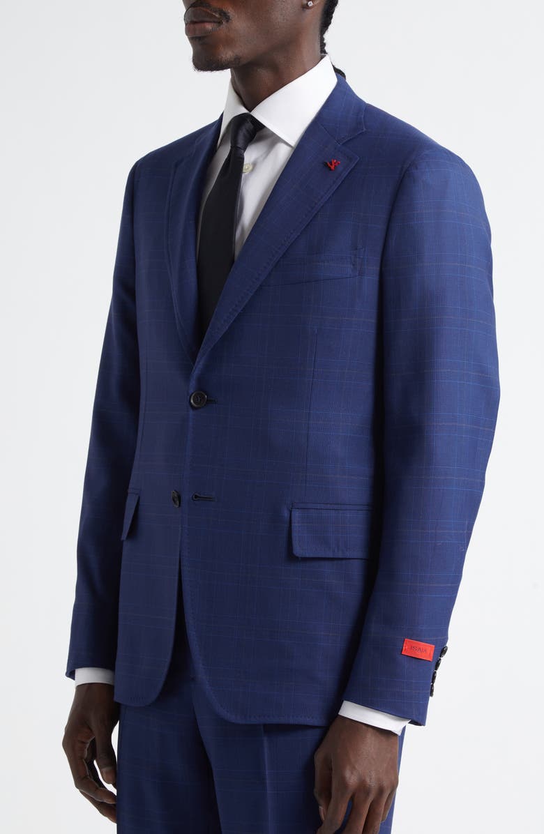 ISAIA Sanita Windowpane Check Wool Suit, Alternate, color, Blue Medio 810