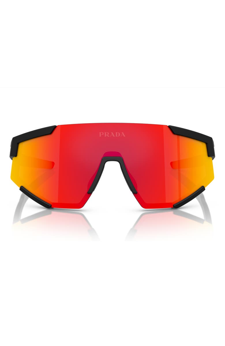 Prada Linea Rossa 137mm Pillow Shield Sunglasses, Main, color,