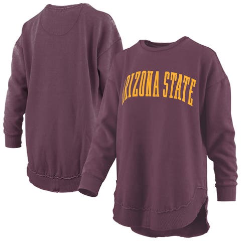 Women's Pressbox  Maroon Arizona State Sun Devils Melange Poncho Vintage Fleece Long Sleeve Pullover Sweatshirt