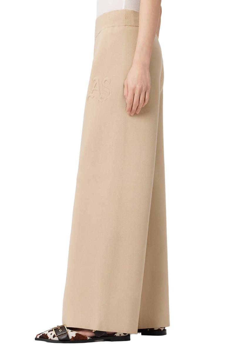 AllSaints Sonny Knit Wide Leg Pants, Alternate, color, Pebble White