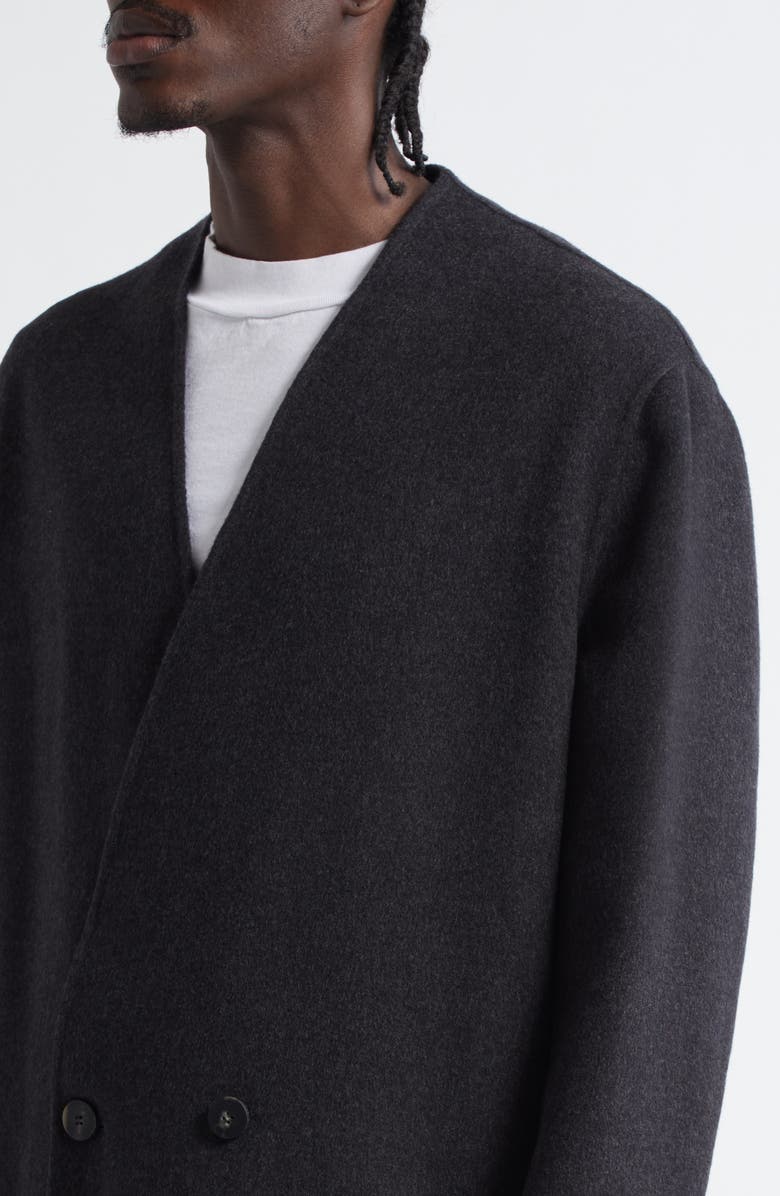 Fear of God Relaxed Lapelless Double Breasted Blazer, Alternate, color, Charcoal