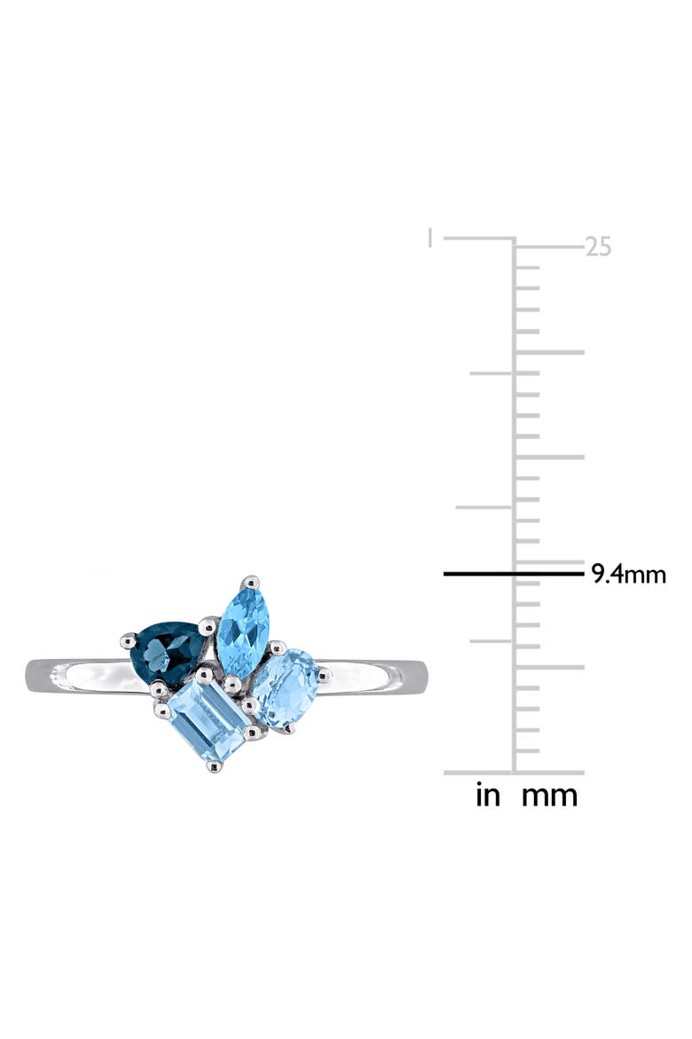 Blue Topaz Cluster Ring, Alternate, color, BLUE