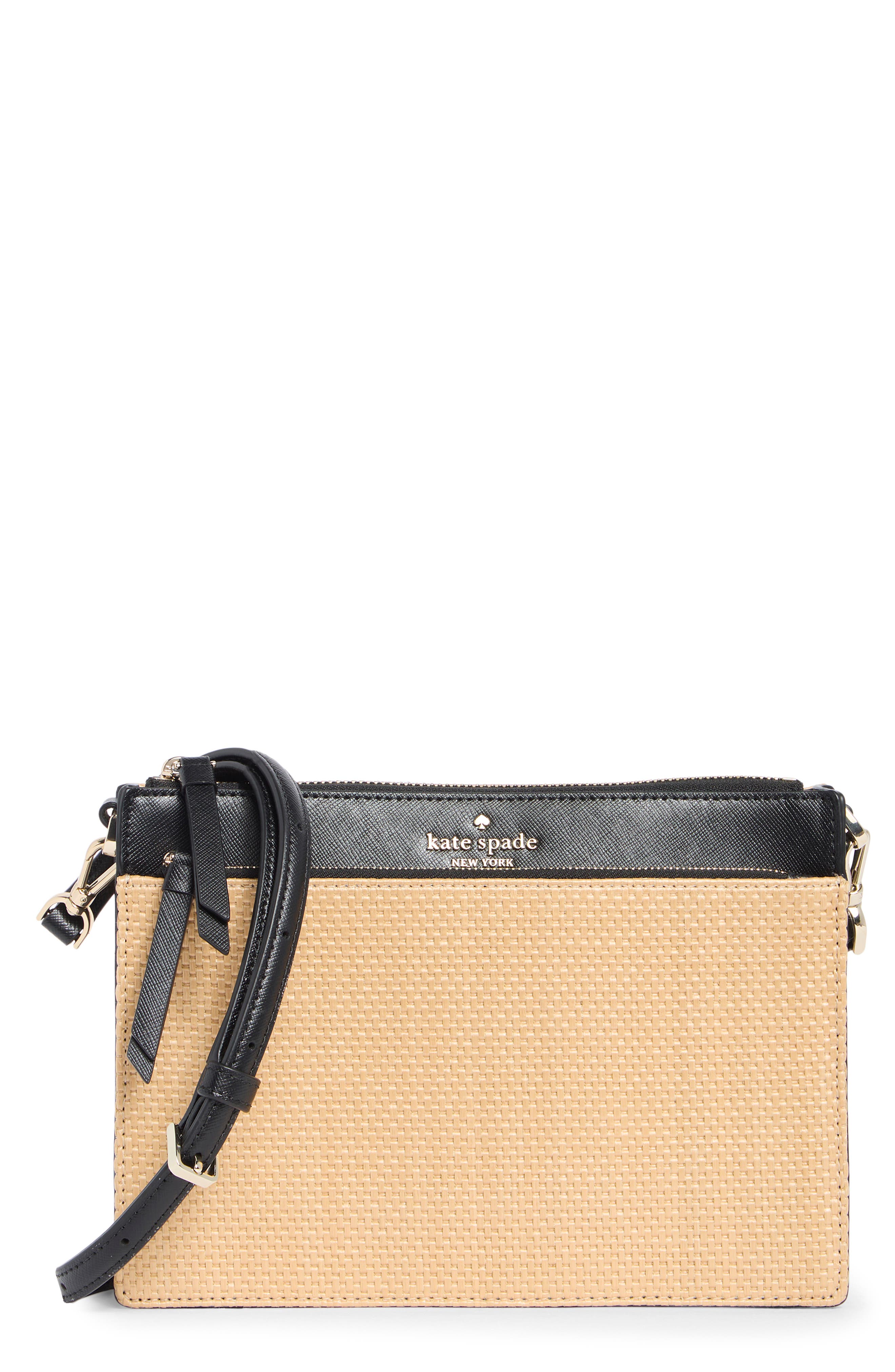 Kate Spade New York cameron straw crossbody bag