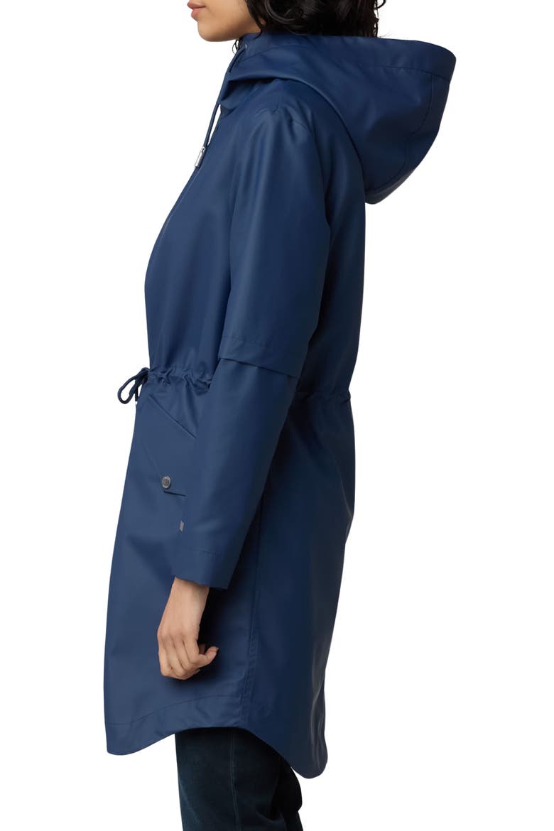 Sophie Hooded Waterproof Raincoat, Alternate, color, LAPIS
