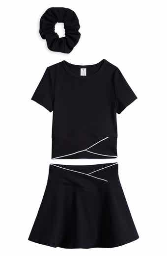 Kids' Ottoman Rib Top, Skirt & Scrunchie Set