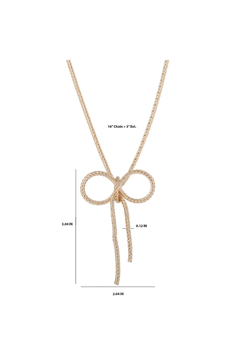 Gold Bow Pendant Chain Necklace, Alternate, color, Gold