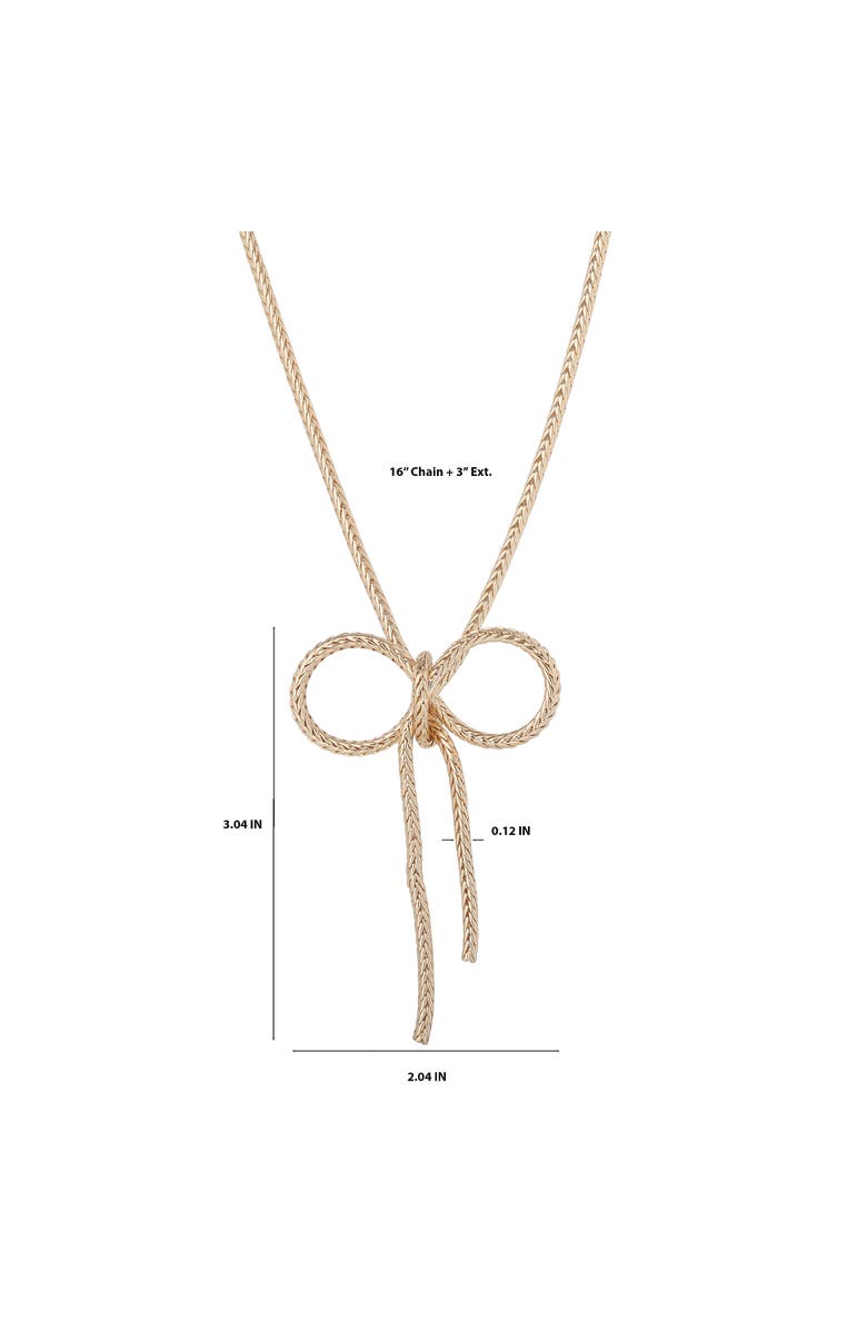 BCBG Generation Gold Bow Pendant Chain Necklace, Alternate, color, Gold