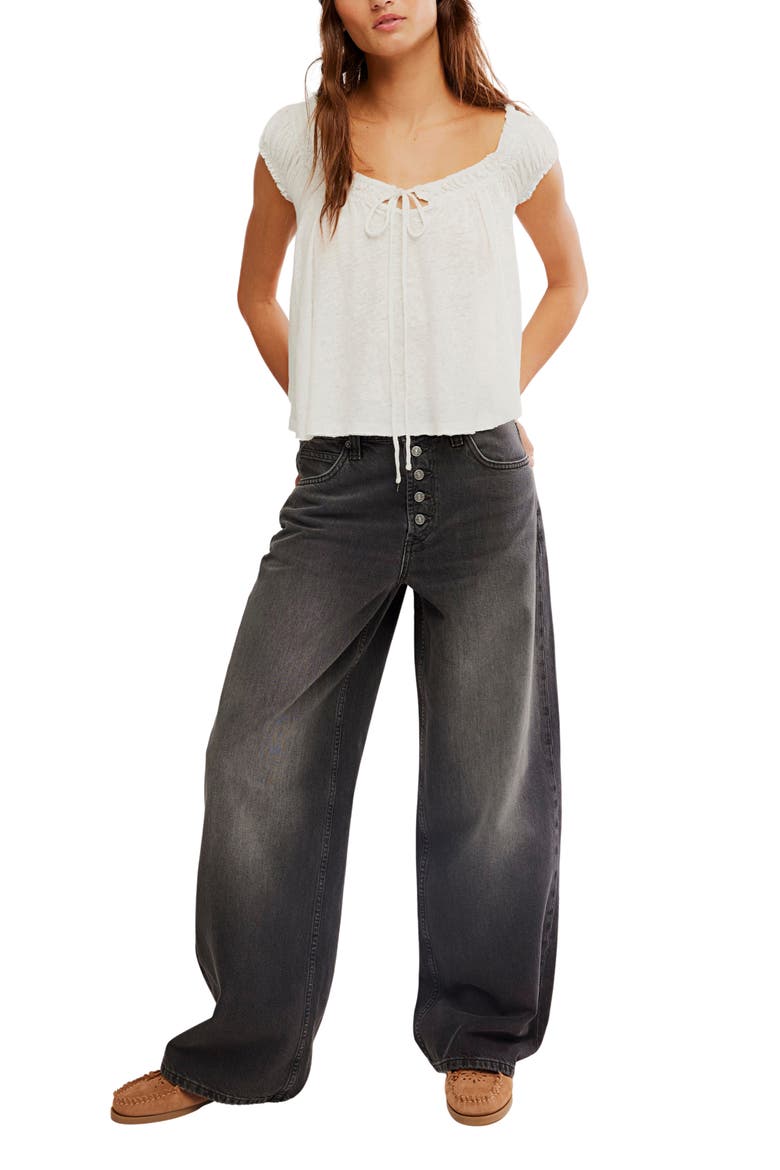 Nia Button Fly Wide Leg Jeans, Alternate, color, PARADISO