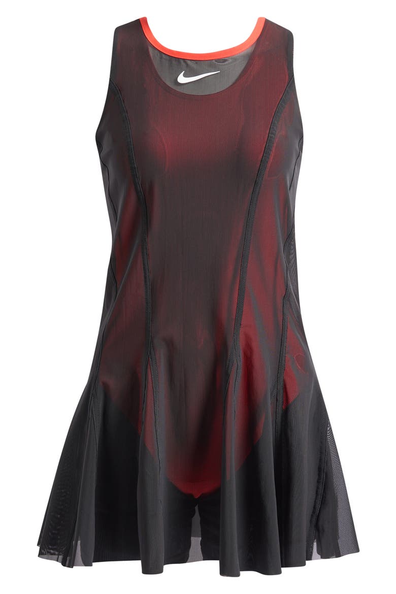 Court Slam Tennis Dress, Alternate, color, BLACK/ LT CRIMSON/ WHITE