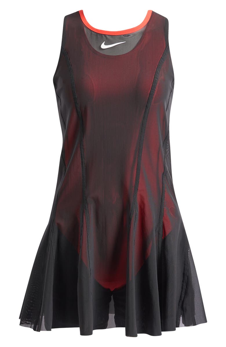 Nike Court Slam Tennis Dress, Alternate, color, Black/ Lt Crimson/ White
