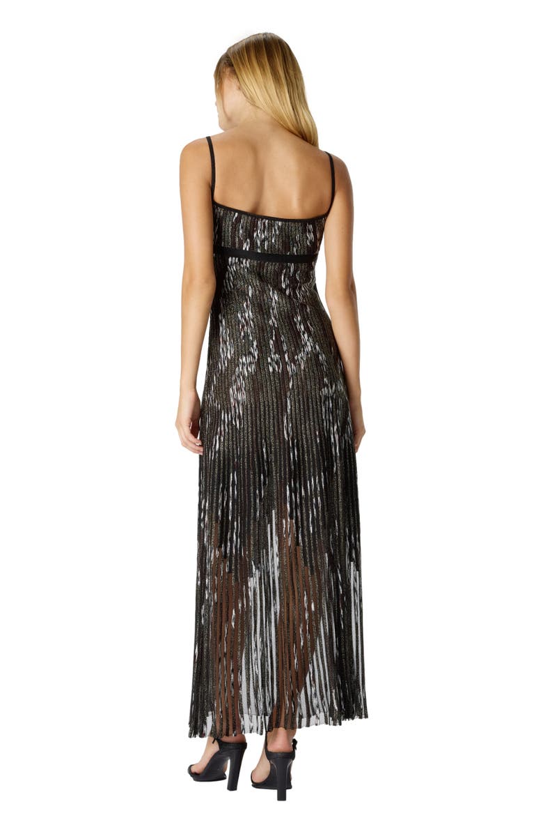 Missoni Long Dress With Pleated Zigzag Pattern, Alternate, color, Black