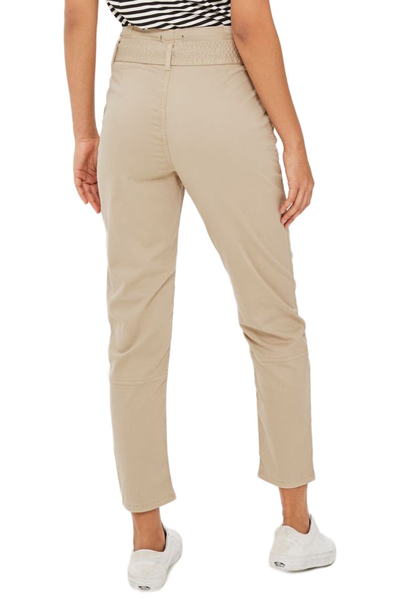 Topshop Paperbag Peg Trousers, Alternate, color, 