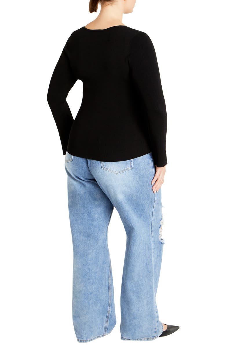 City Chic Brooklyn Sweater, Alternate, color, Black