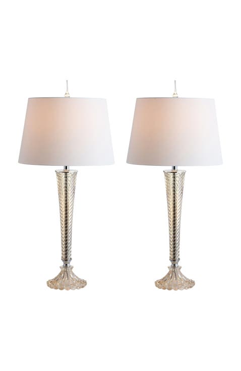 Caterina 32" Glass LED Table Lamp, Champagne (Set of 2)