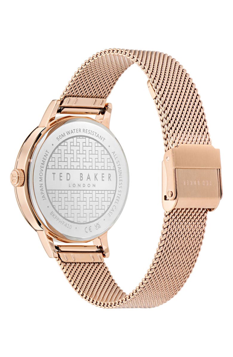Ted Baker Phylipa Mesh Strap Watch, 36mm, Alternate, color, Rose Gold-Tone