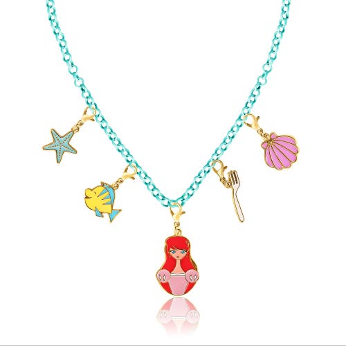 Disney Princess And The Little Mermaid Necklace, Bracelet, And Charms Set In Blue