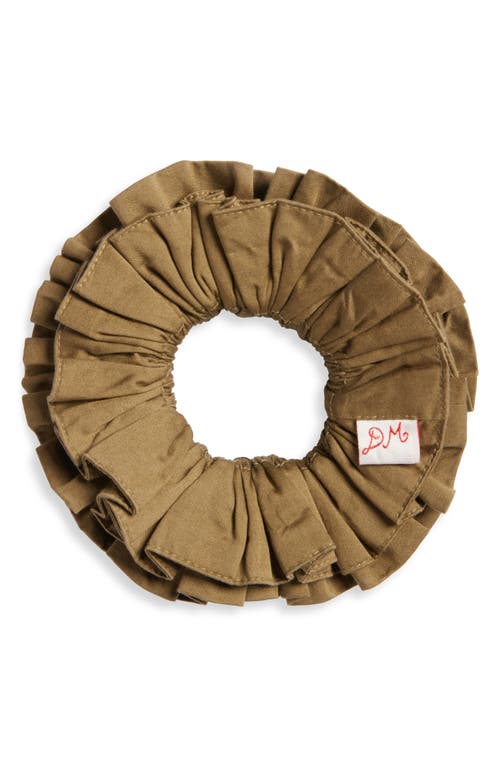 Damson Madder Garter Ruffle Scrunchie In Brown