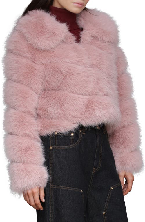 Avec Les Filles Faux Fur Crop Jacket In Pink