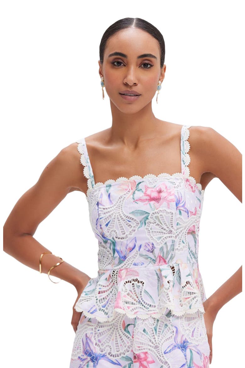 Amaryllis Embroidered Peplum Top, Main, color, LIGHT BLUE