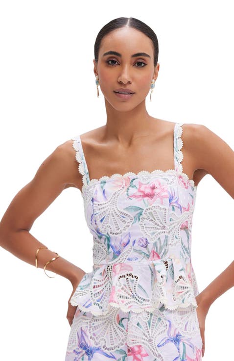 Amaryllis Embroidered Peplum Top