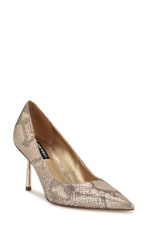Shop Nine West Deonne Pointed Toe Pump In Gold 710