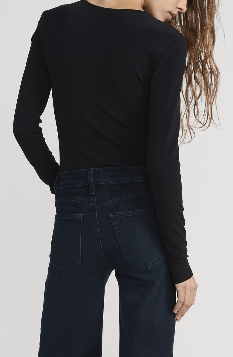 FRAME The Keyhole Long Sleeve Top, Alternate, color, Black