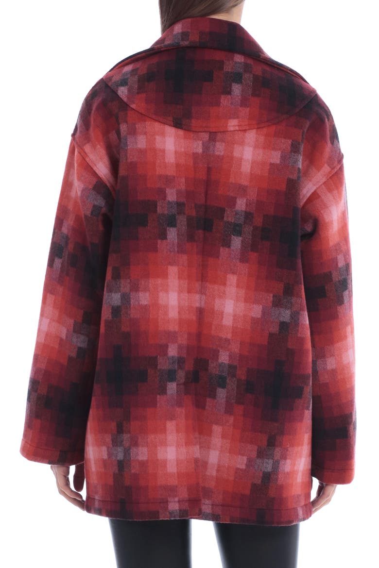 Geo Pattern Double Breasted Coat, Alternate, color, RED GEO