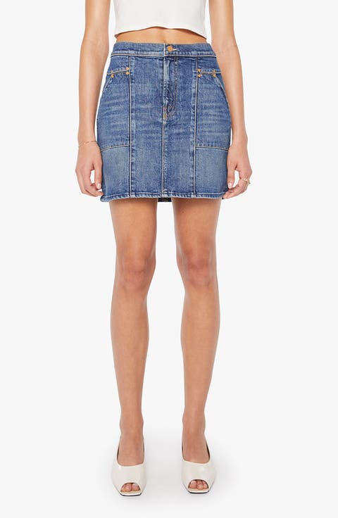 スカート Mother Skirts MOTHER The Flagpole Denim Maxi Skirt in Pitch | Bloomingdale's