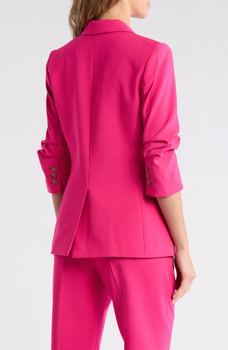 DKNY Ruched Sleeve Blazer, Alternate, color, Hot Pink