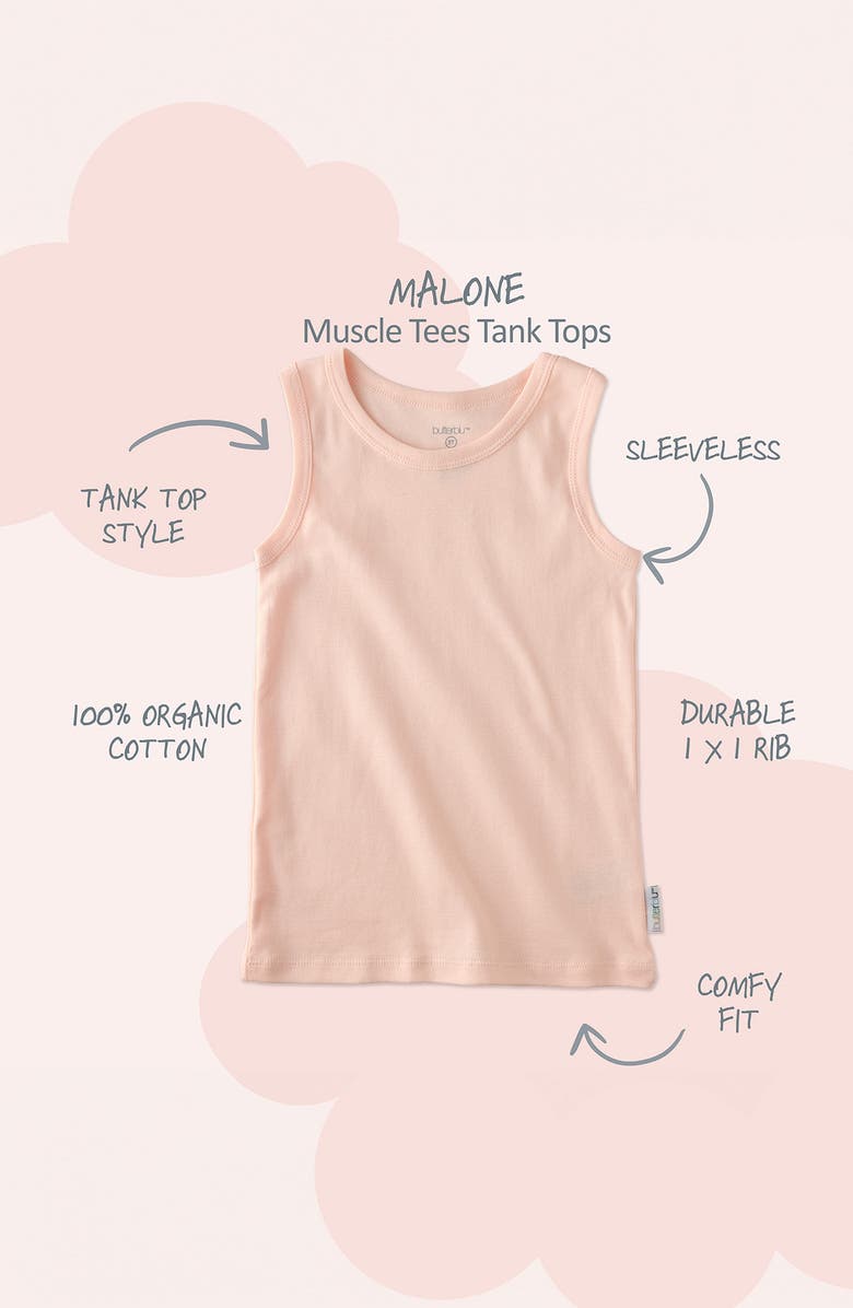 BUTTERBLU Kids' Malone Assorted 10-Pack Organic Muscle Tanks, Alternate, color, Sorbet Frost Rainbow