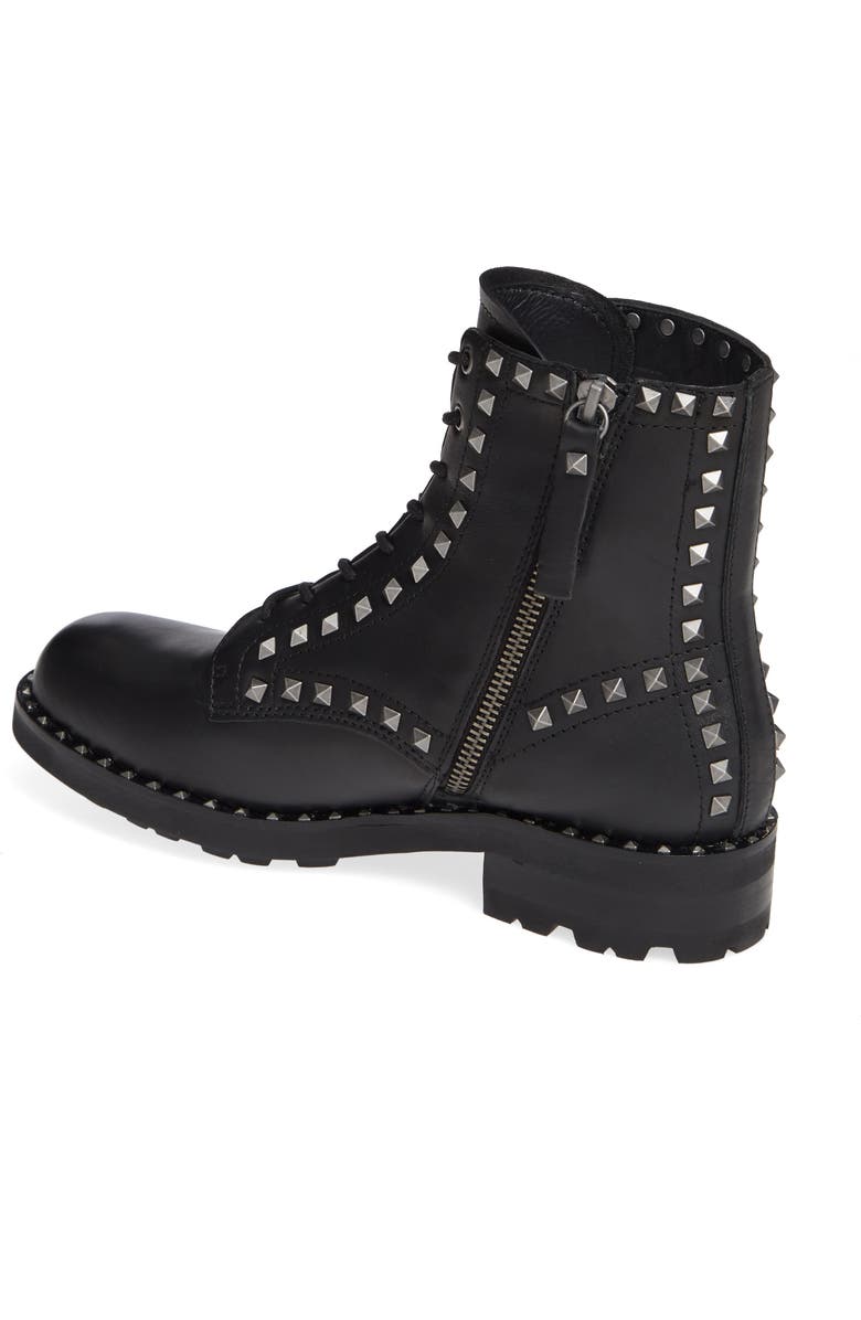 Ash Wolf Studded Combat Boot, Alternate, color,