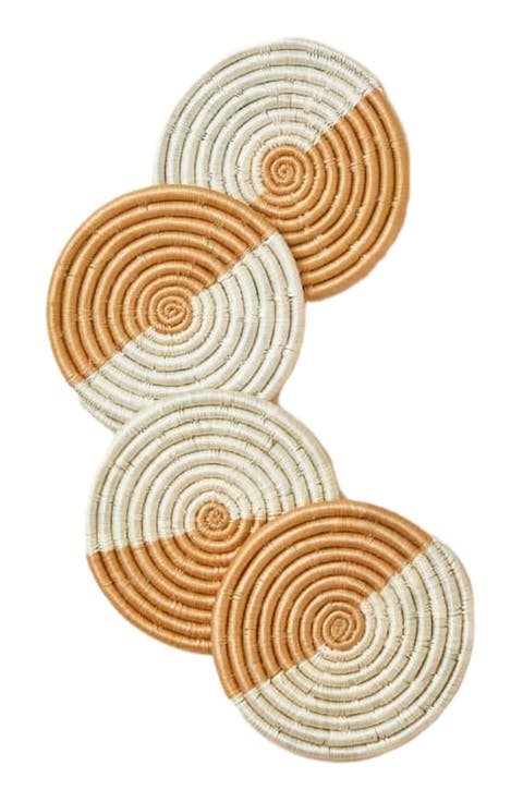 Akeza Coasters in White - Set of 4