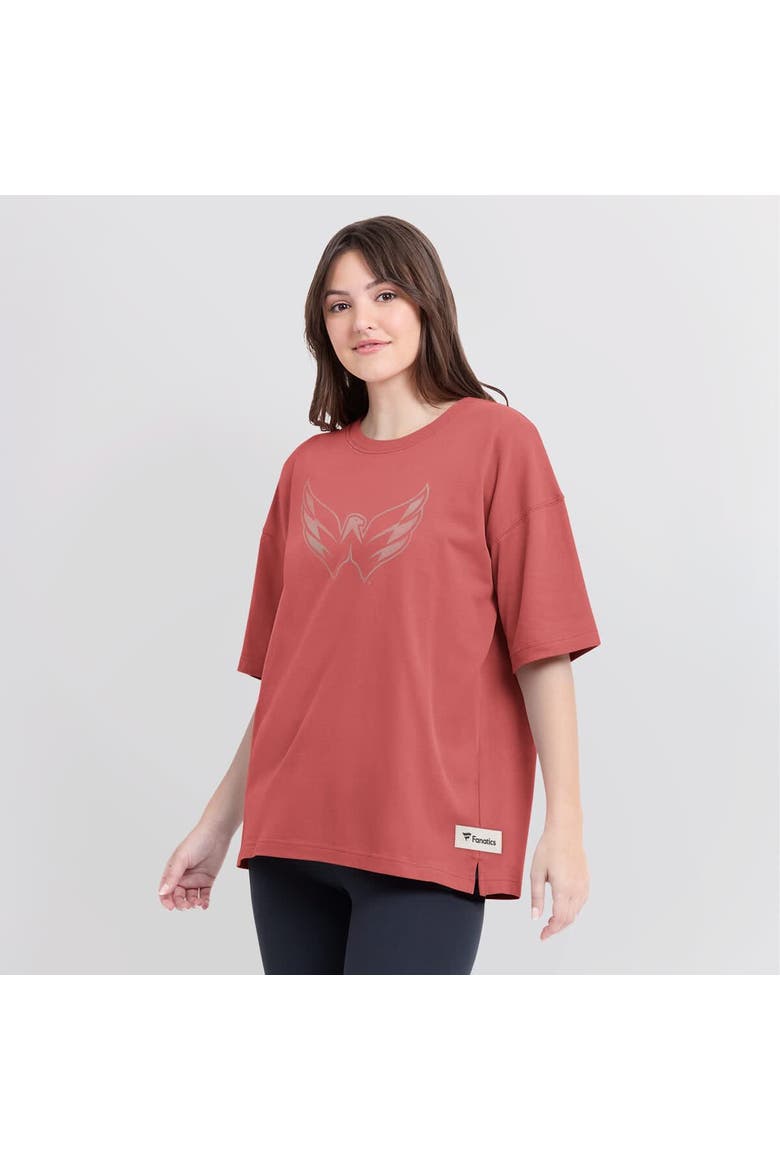 Women's Fanatics Red Washington Capitals Oversized Elements Raw Edge Future Ground T-Shirt, Alternate, color, Red