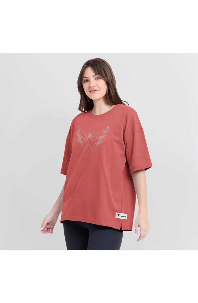 FANATICS Women's Fanatics Red Washington Capitals Oversized Elements Raw Edge Future Ground T-Shirt, Alternate, color, Red