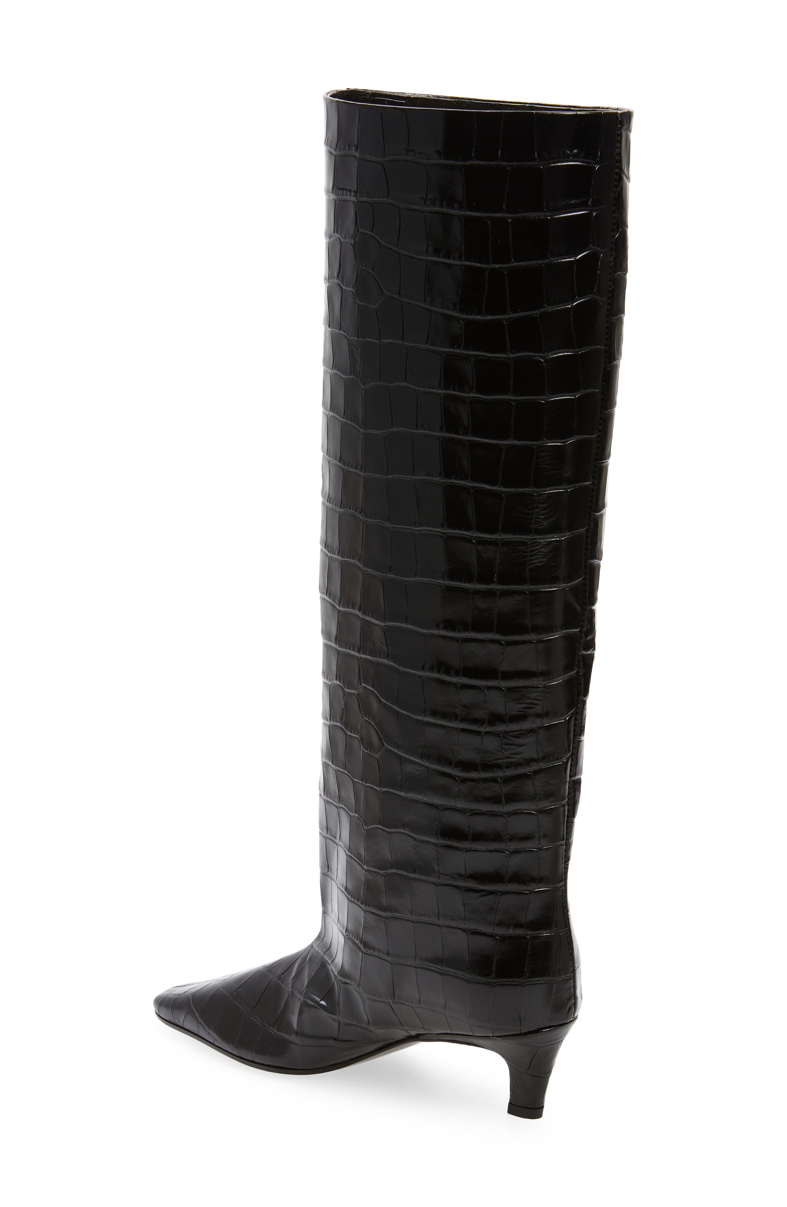 TOTEME The Wide Shaft Croc Embossed Tall Boot, Alternate, color, 