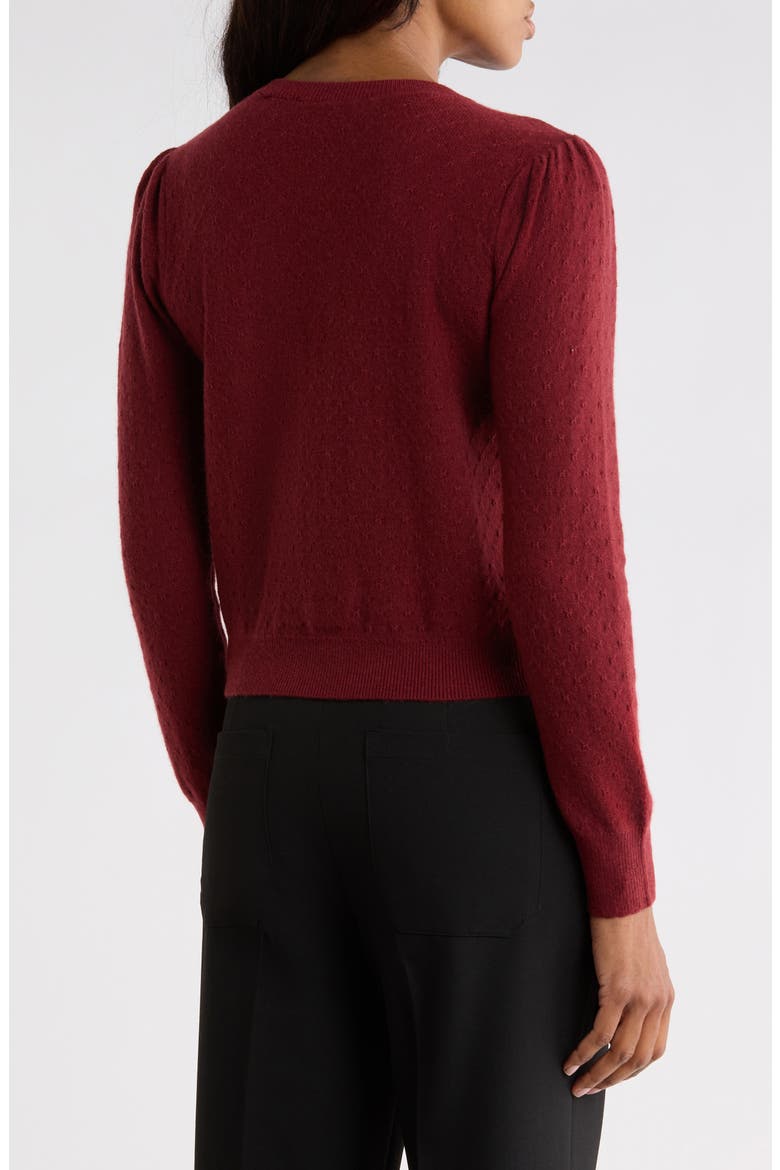 The Pointelle Wool & Cashmere Cardigan, Main, color, MAROON