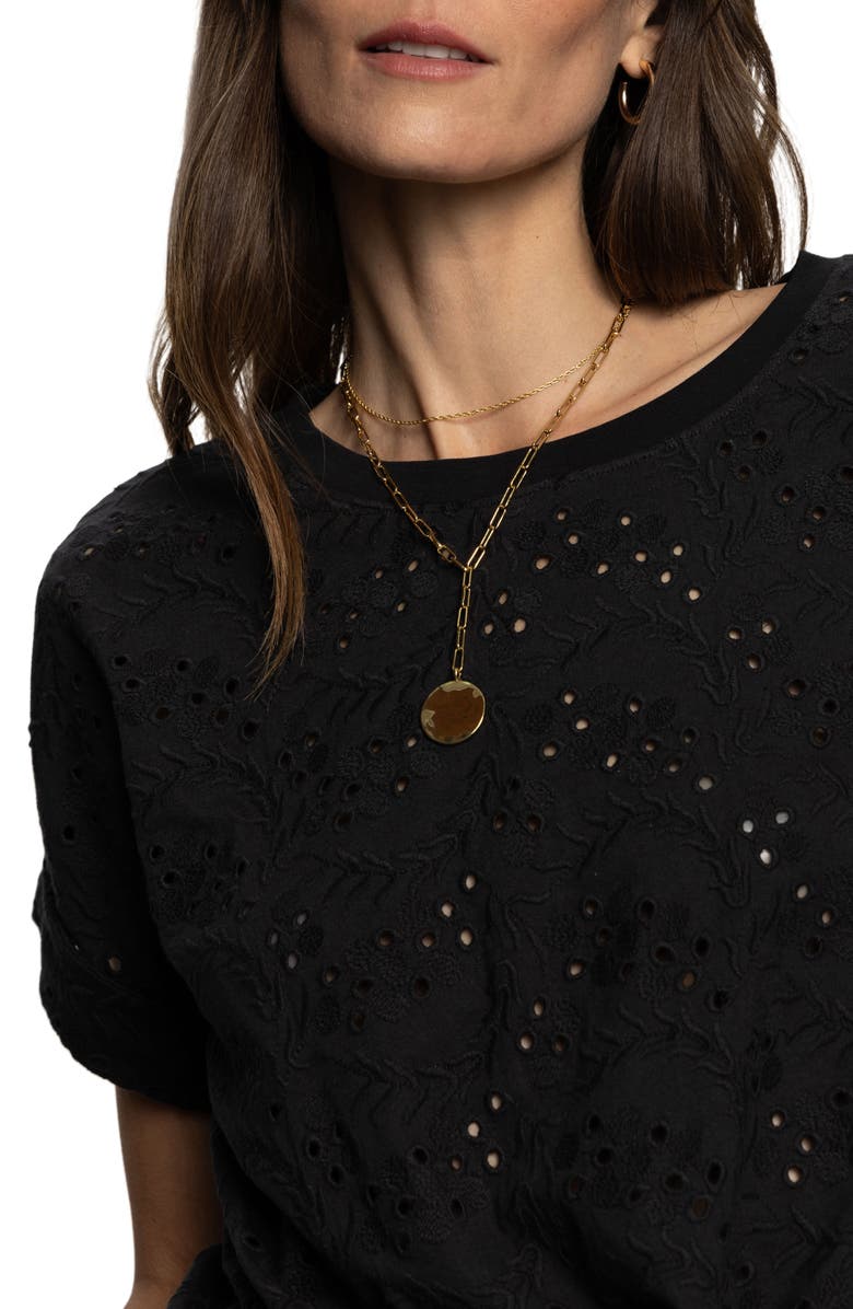 Sanctuary All Day Eyelet Embroidery T-Shirt, Alternate, color, Black