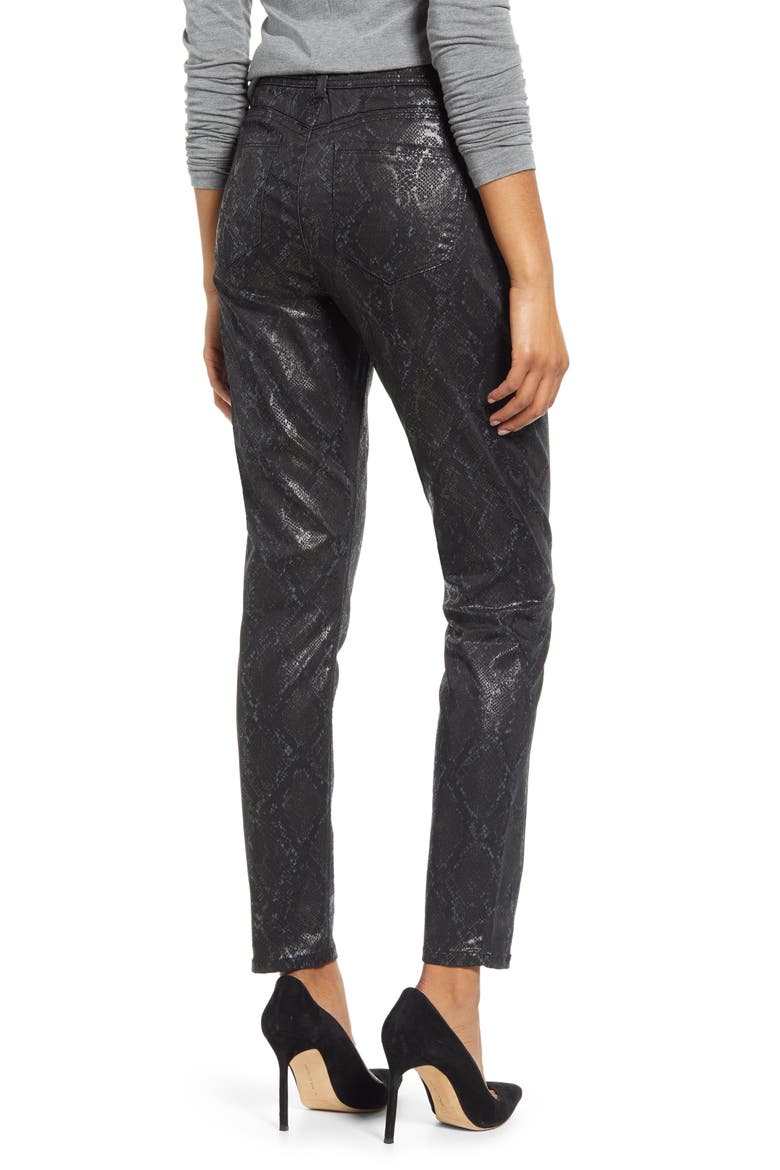 Ab-Solution Snake Print Side Zip Jeggings (Nordstrom Exclusive), Alternate, color, BLACK BLUE