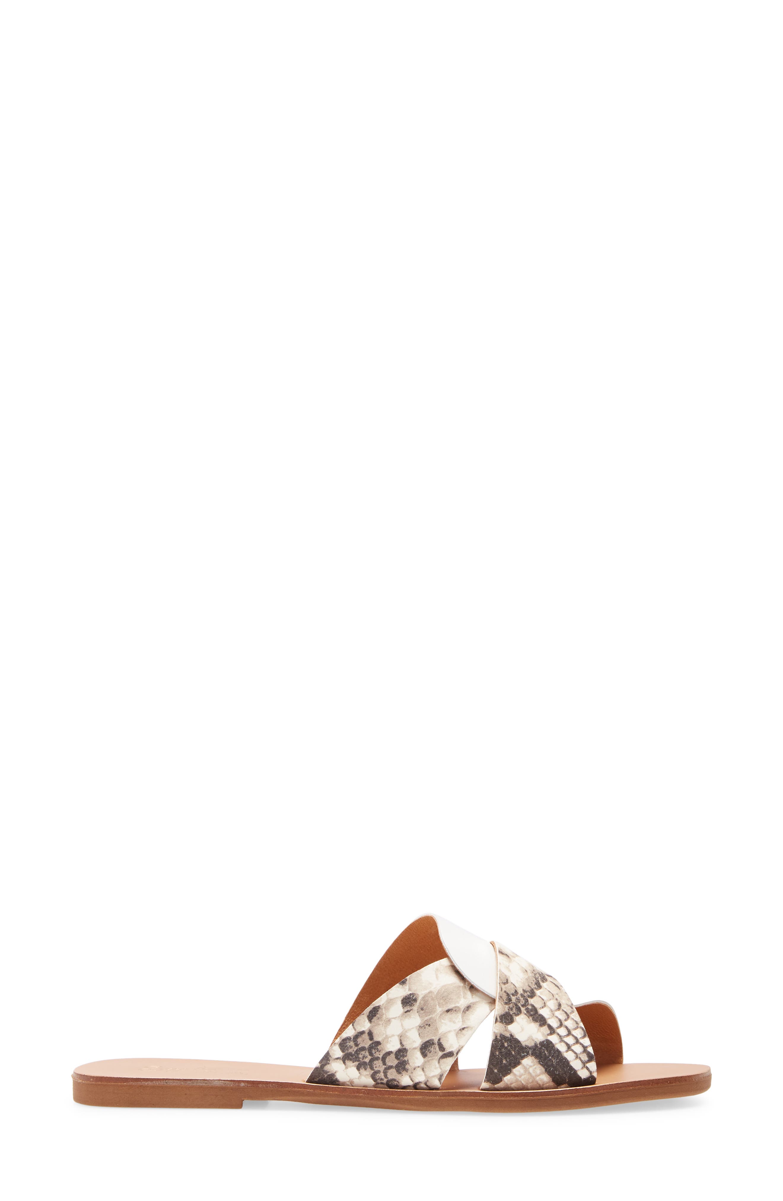 Ray of Sunshine Slide Sandal, Alternate, color, WHITE/ BEIGE EXOTIC