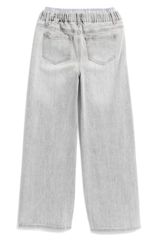Tractr Kids' Boxer Wide Leg Jeans In Gray