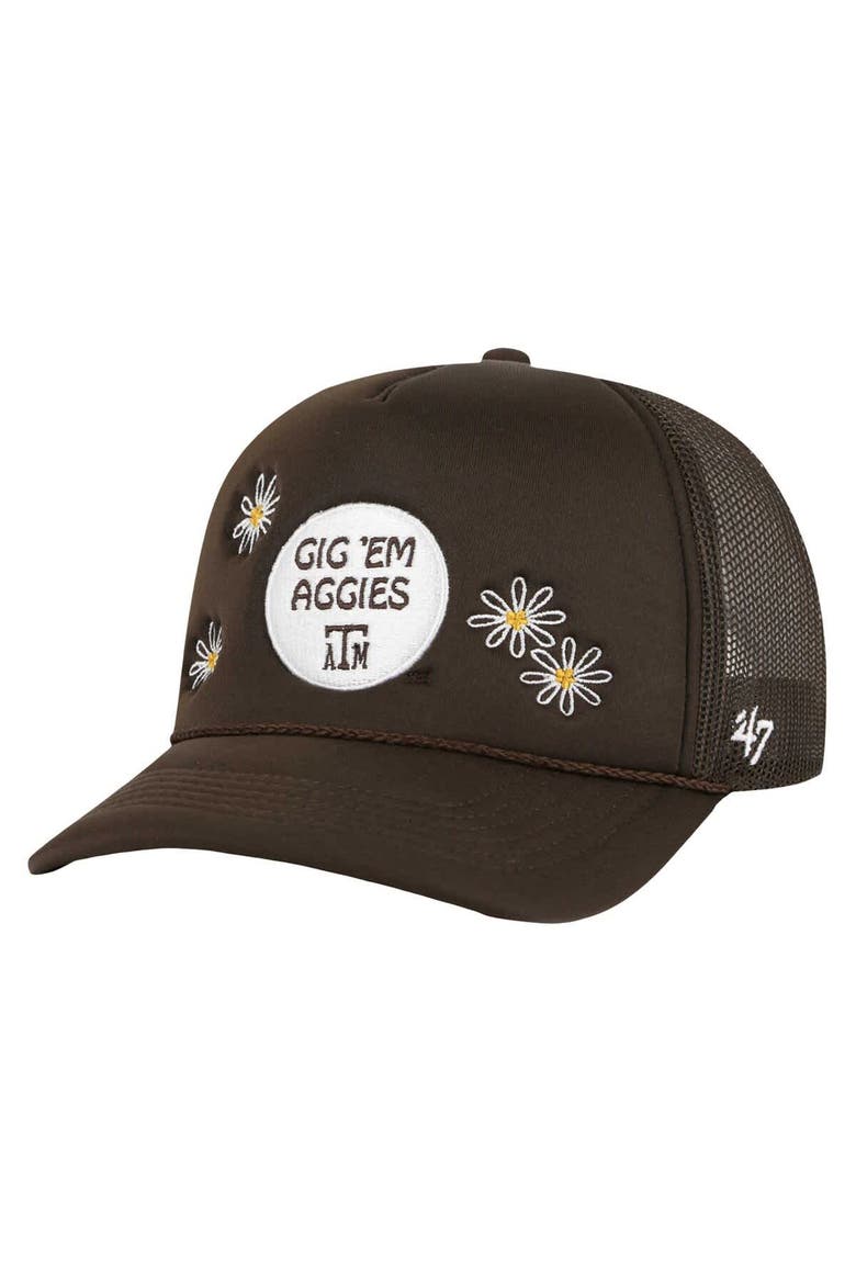Women's '47 Brown Texas A&M Aggies Tamu Radical Hitch Trucker Adjustable Hat, Main, color, Brown