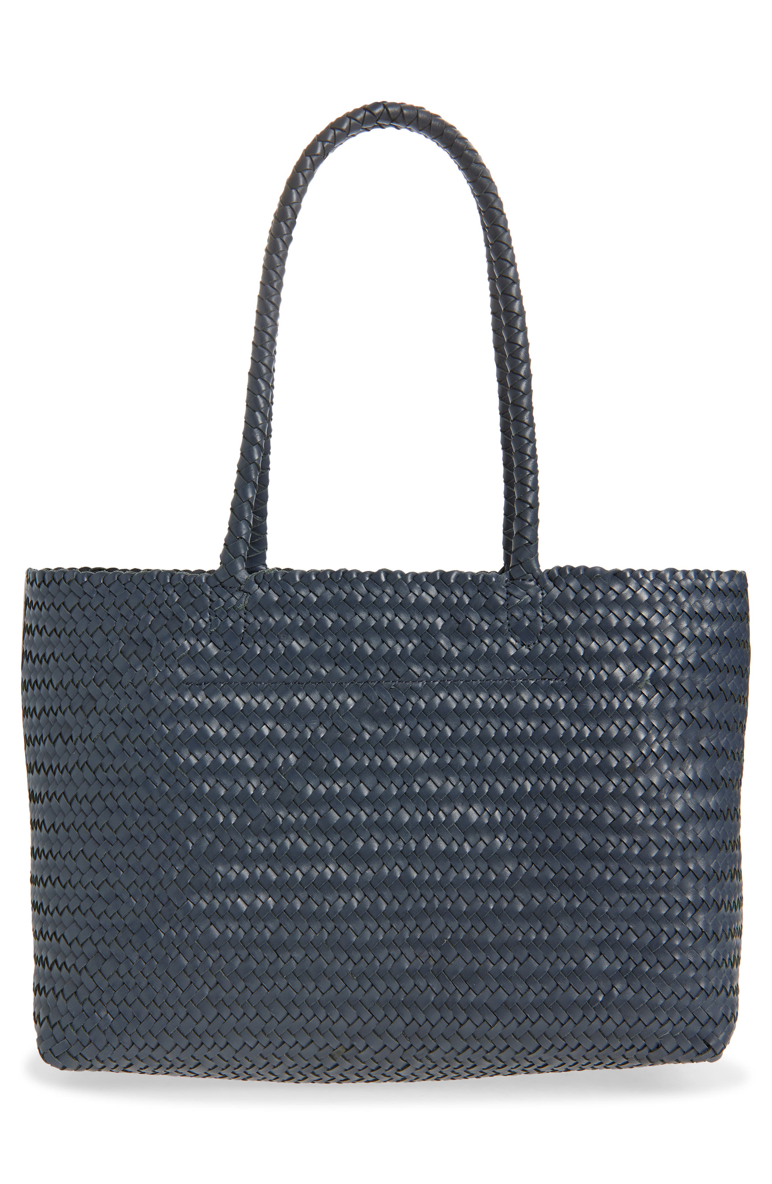 Handwoven Leather Tote, Alternate, color, NIGHTTIME