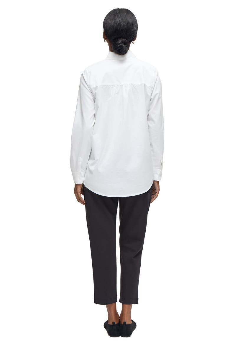 Maternity Poplin Button Down, Alternate, color, White