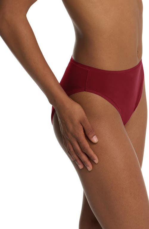 Natori Bliss Bare Cotton High Cut Brief In Red