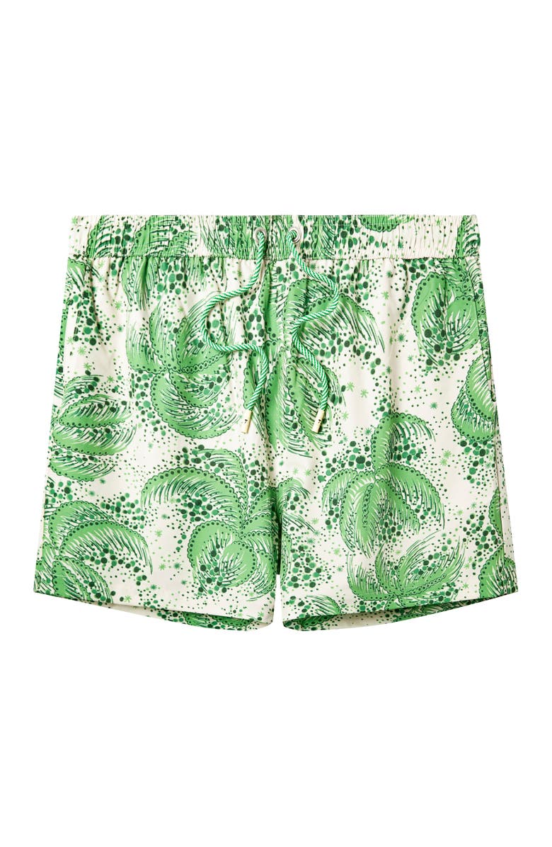 Tombolo Palm Fronds Swim Trunks, Main, color, Green